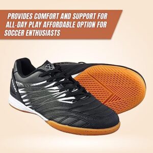 Vizari Men's 'Valencia' in Indoor Soccer/Futsal Shoes for Indoor and Flat Surfaces (Black/White, 10.5)