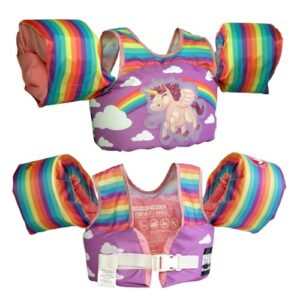 body glove paddle pals learn to swim life vest, one size 33-55 lbs-unicorn motion