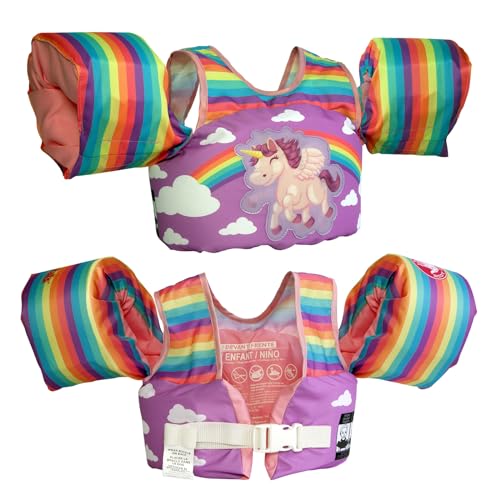 Body Glove Paddle Pals Learn to Swim Life Vest, One Size 33-55 LBS-Unicorn Motion