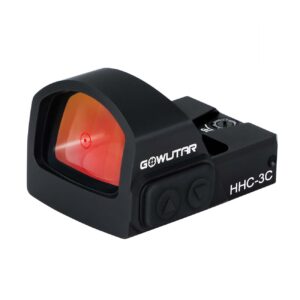 gowutar multi-reticle circle dot sight 2 moa dot 62 moa circle shake awake red dot sight pistol reflex sights for rmr footprint & picatinny rails hhc-3c