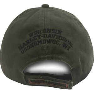 Harley-Davidson Men's Embroidered Long Bar & Shield Baseball Cap, Olive