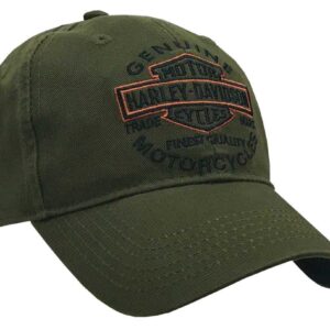 Harley-Davidson Men's Embroidered Long Bar & Shield Baseball Cap, Olive