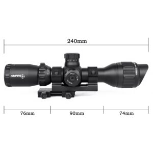 FSI 3-12x33 Rifle Scope R/G/B Illuminated Reticle Parallax Adjustment with Scope Mount