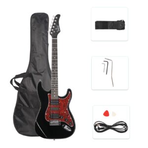 glarry electric guitar, gst series 39 inch full size hsh pickup beginner starter guitarra electrica includes all accessories, and case bag