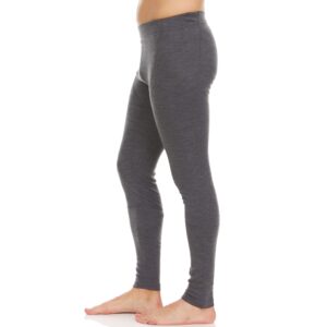 Men's Midweight Flyless Running Tights - 85% Merino Wool - Base Layer Bottoms - Charcoal Gray - Medium