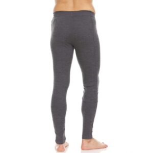 Men's Midweight Flyless Running Tights - 85% Merino Wool - Base Layer Bottoms - Charcoal Gray - Medium