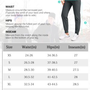 SANTINY Women's Fleece Lined Joggers Water Resistant High Waisted Thermal Sweatpants Winter Pants Hiking Running Pockets(Dark Grey_L)