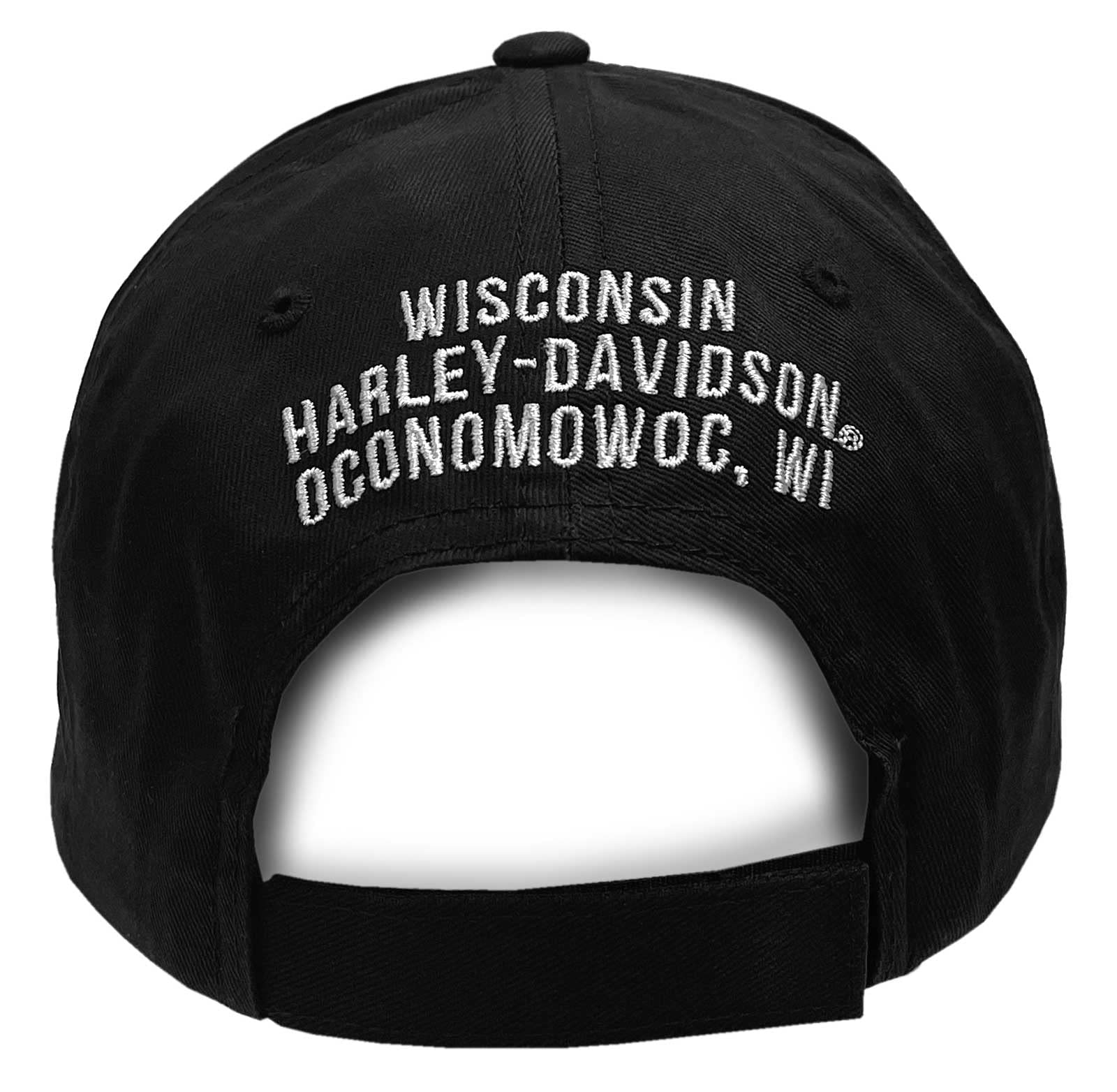 Harley-Davidson Women's Embroidered H-D Spirit Baseball Cap, Black & White