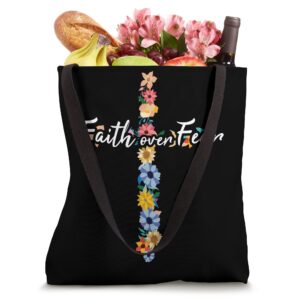 Religious Jesus Christian Faith Over Fear Church Lord Tote Bag