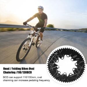 Leapiture Mountain Bike Round Chainring Aluminum Oval Disc Chainring Road Folding Bike 110 130mm BCD 58T for 7 8 9 10 Speed Electric Bike Road Bike