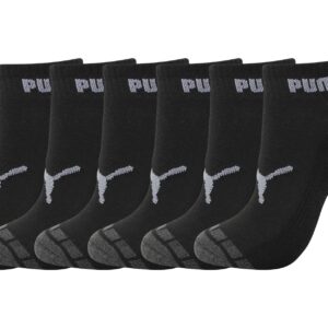 PUMA Men's 6-Pack Quarter Crew Socks, Charcoal, 10-13 US (P116381-010)