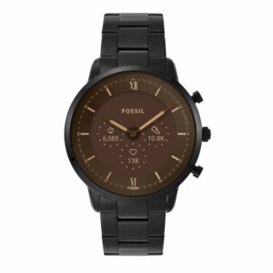 Fossil Men's Neutra Gen 6 Hybrid 44mm Stainless Steel Smart Watch, Color: Black (Model: FTW7071)