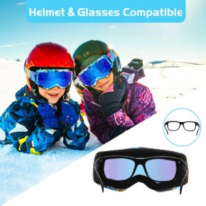 Micnaron Kids Ski Goggles, Snowboard Goggles for Boys Girls Youth, OTG Anti-fog Ski Goggles with Non-Slip Strap (Blue)