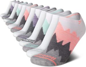 reebok women's athletic socks - performance low cut socks (12 pack), size 4-10, coral pink/white