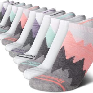 Reebok Women's Athletic Socks - Performance Low Cut Socks (12 Pack), Size 4-10, Coral Pink/White