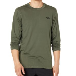 RVCA Mens Sport Vent Long Sleeve Tee - Dark Olive | Small