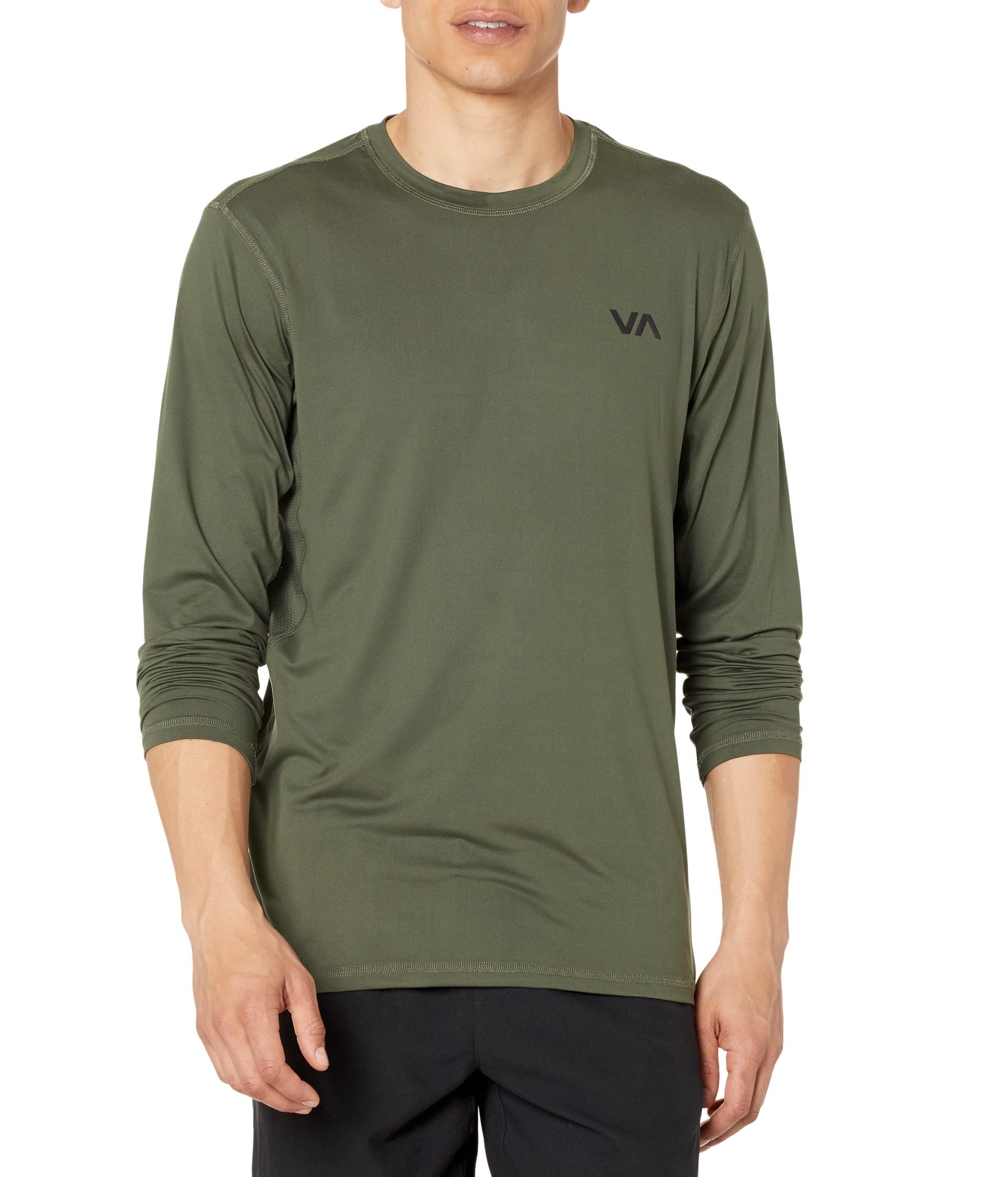 RVCA Mens Sport Vent Long Sleeve Tee - Dark Olive | Small