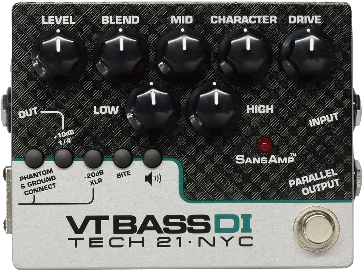 Briskdrop Tech 21 SansAmp Character Series VT Bass DI Bundle with 2 Instrument Cables and Tuner