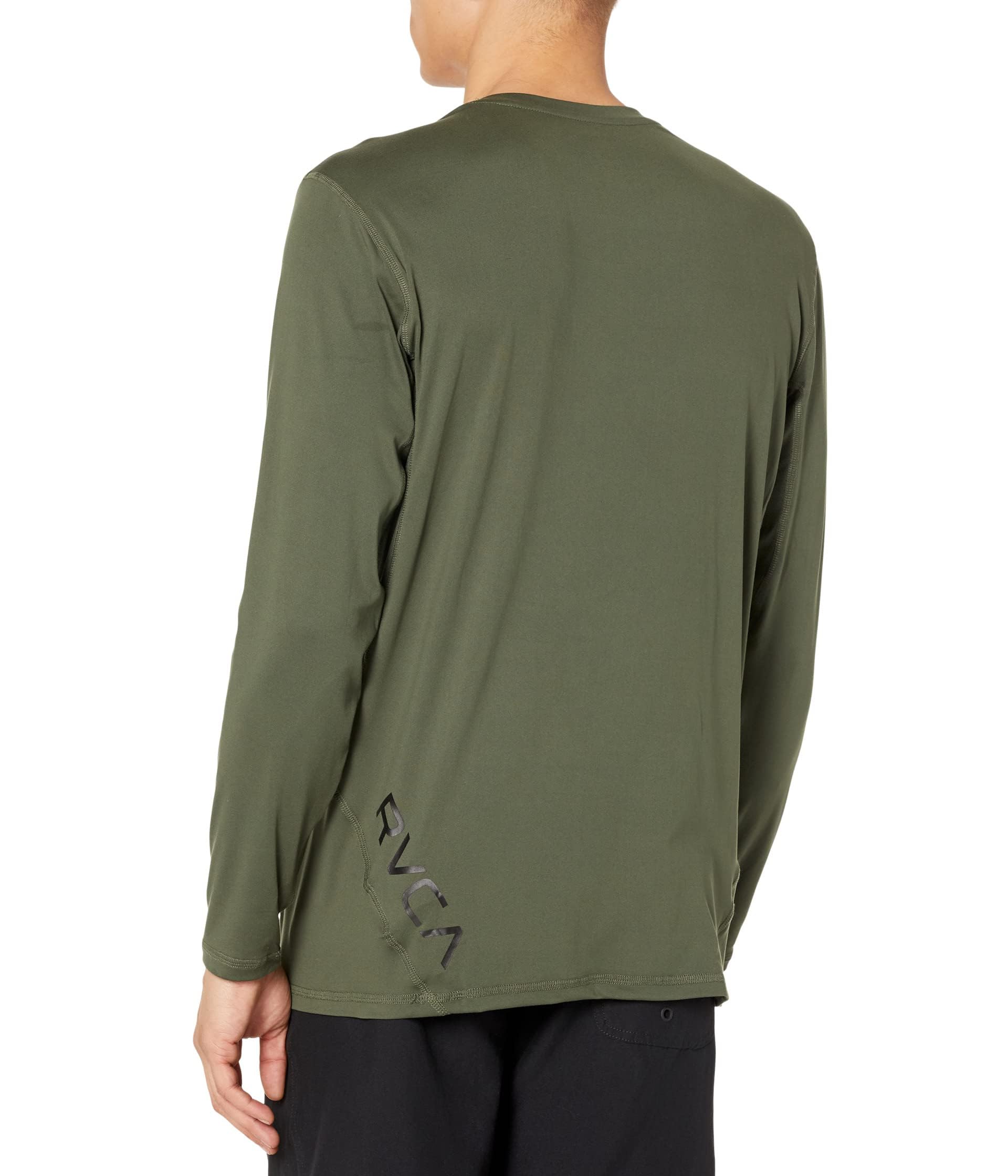 RVCA Mens Sport Vent Long Sleeve Tee - Dark Olive | Small