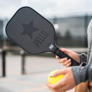 PELLO PXIII Carbon Fiber Pickleball Paddle | Elongated USAPA Approved | Pro-Level Performance Pickleball Paddle for Power, Spin & Control | Carbon Fiber Pickle Ball Paddle Women and Men | (Black)