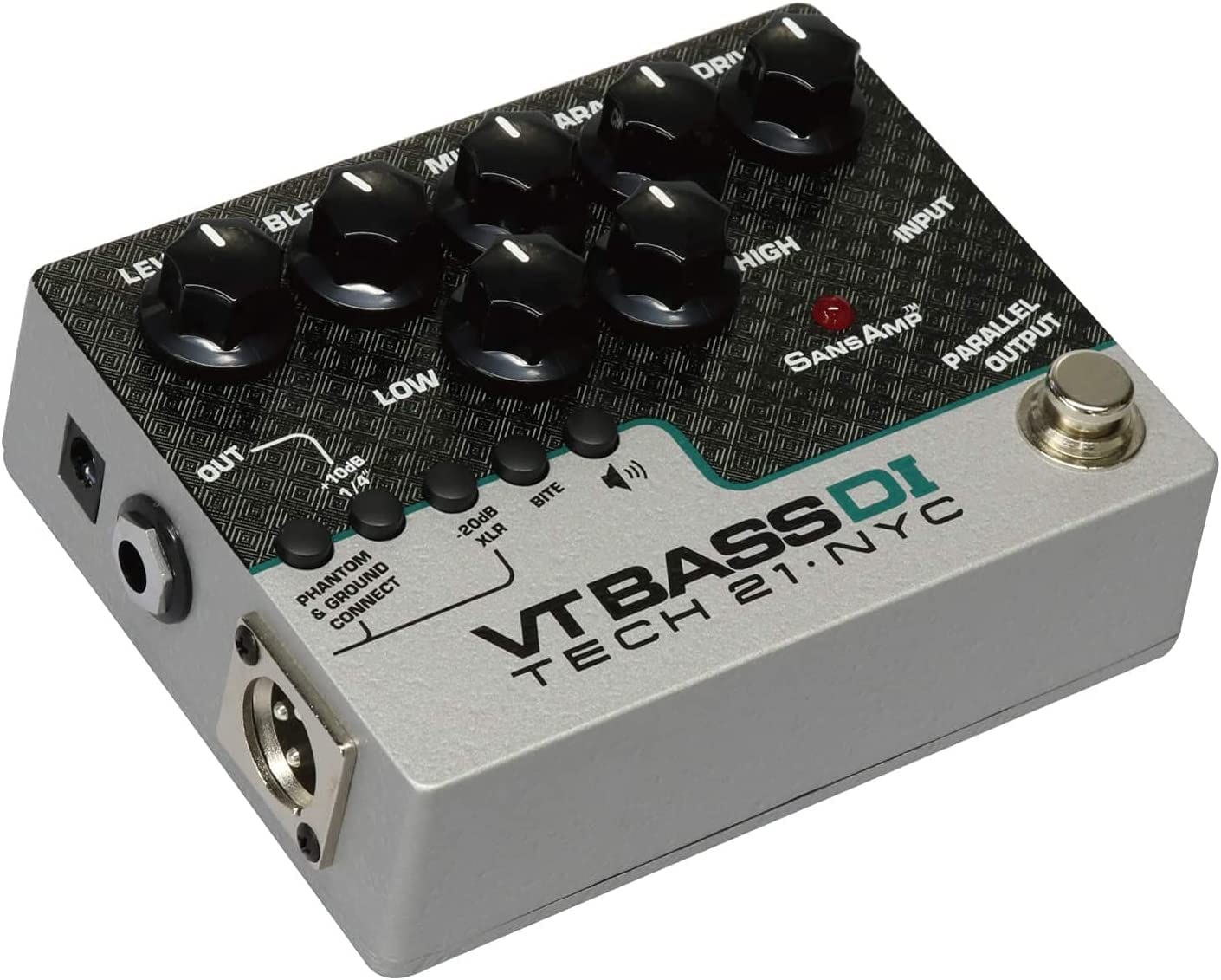 Briskdrop Tech 21 SansAmp Character Series VT Bass DI Bundle with 2 Instrument Cables and Tuner