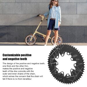 Leapiture Mountain Bike Round Chainring Aluminum Oval Disc Chainring Road Folding Bike 110 130mm BCD 58T for 7 8 9 10 Speed Electric Bike Road Bike