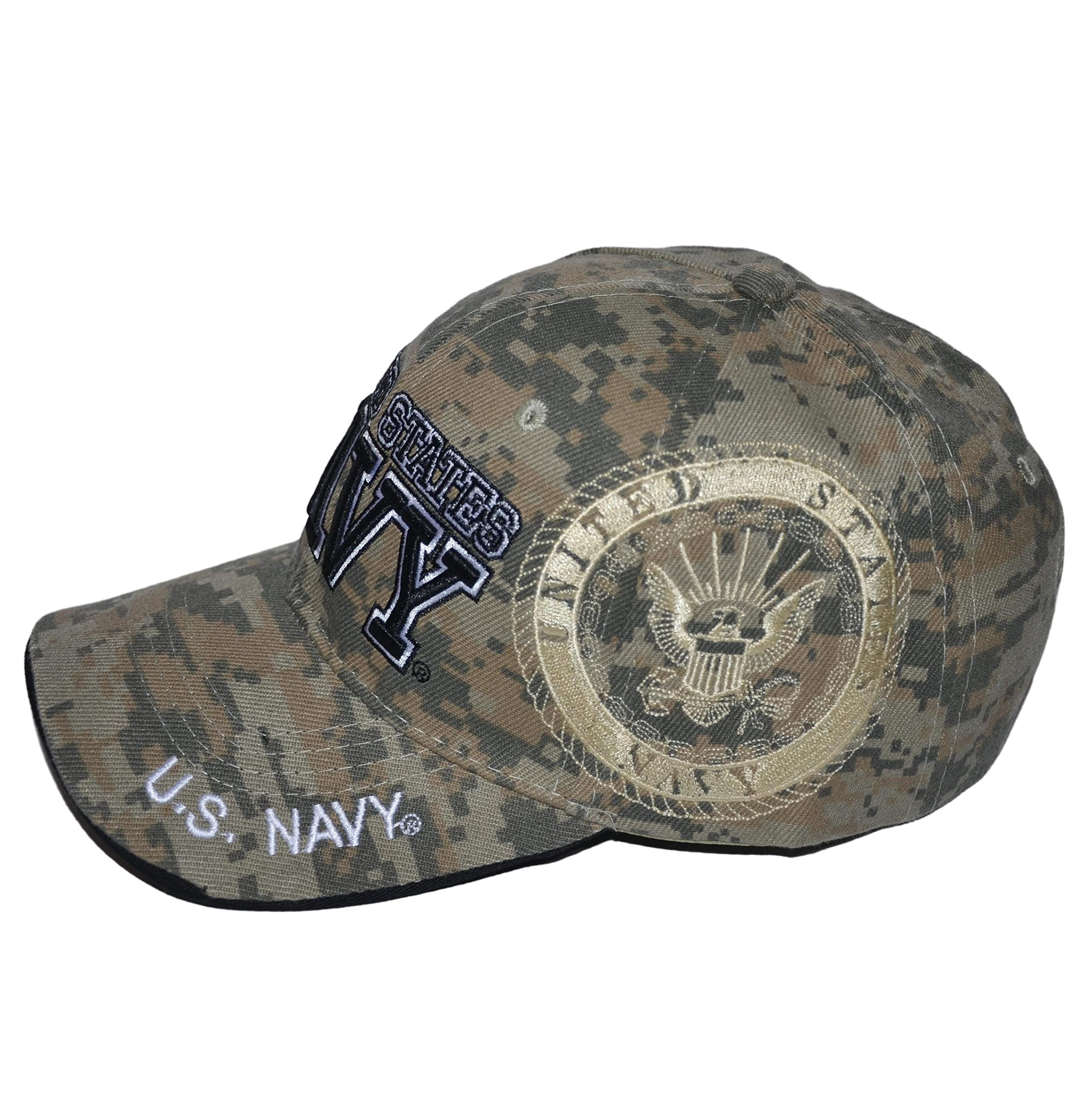 Icon Sports Group US Navy Hat Official Licensed Military Cap, Unisex Embroidered Camo Armed Forces Baseball Cap, One Size