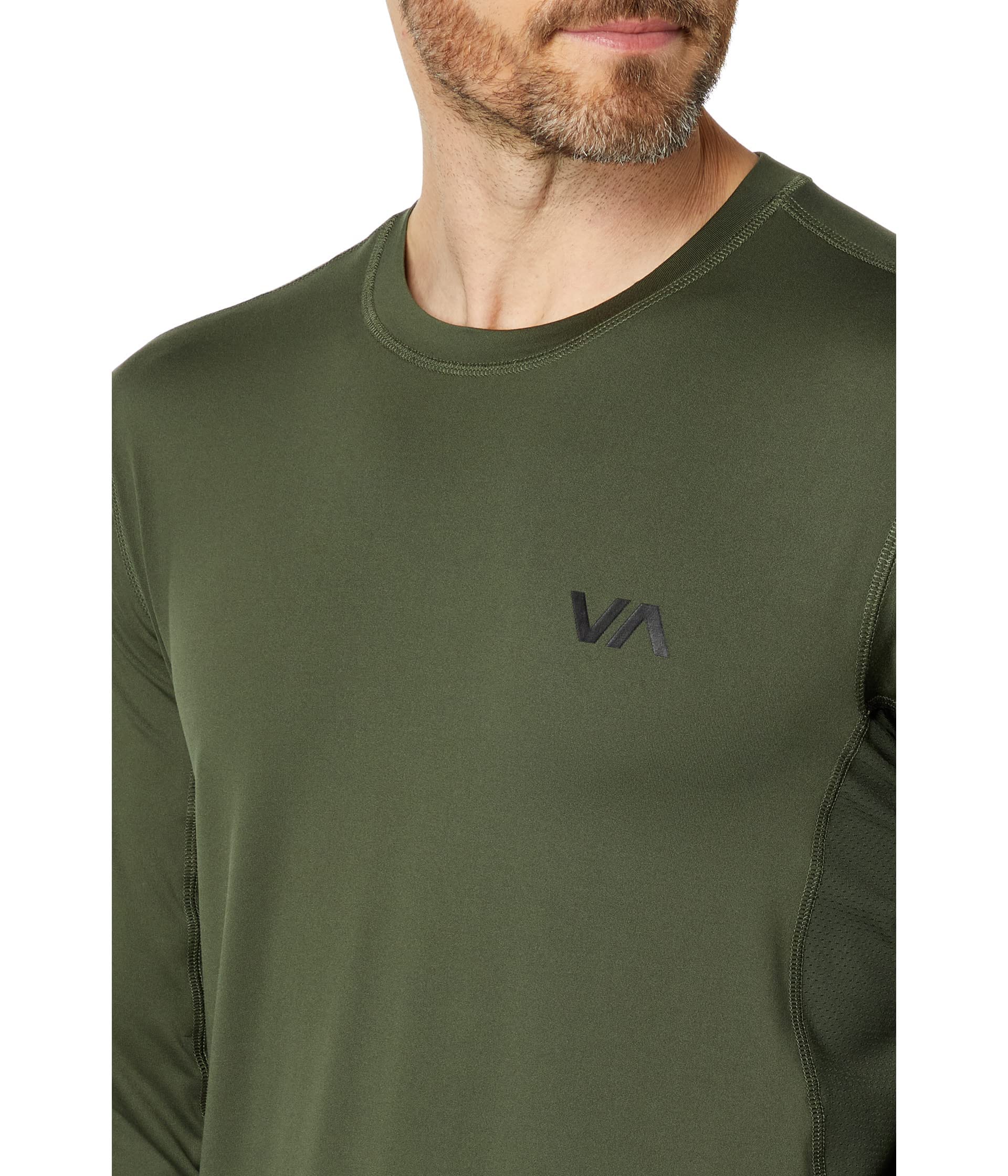 RVCA Mens Sport Vent Long Sleeve Tee - Dark Olive | Small