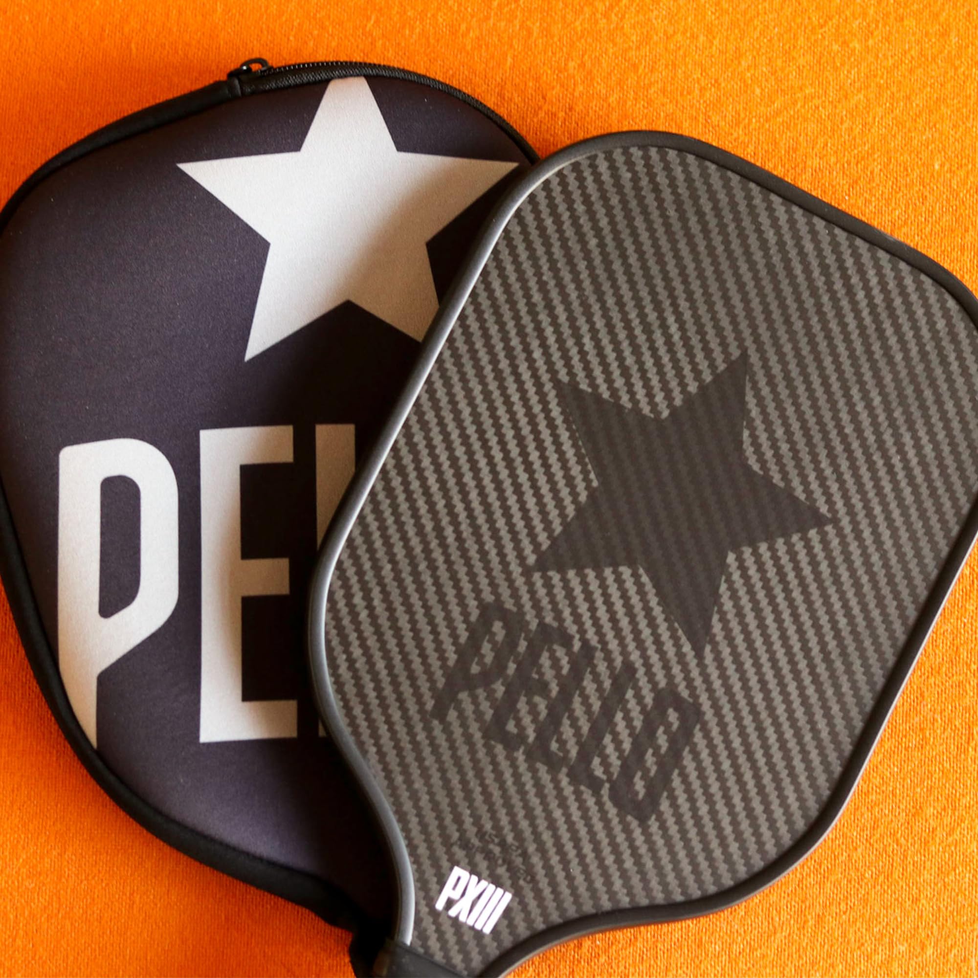 PELLO PXIII Carbon Fiber Pickleball Paddle | Elongated USAPA Approved | Pro-Level Performance Pickleball Paddle for Power, Spin & Control | Carbon Fiber Pickle Ball Paddle Women and Men | (Black)