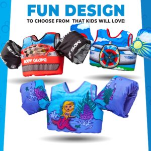 Body Glove Paddle Pals Motion Life Jackets -Shark USCG Approved Swim Vests for Kids 33-55lbs - Superior Comfort & Safety