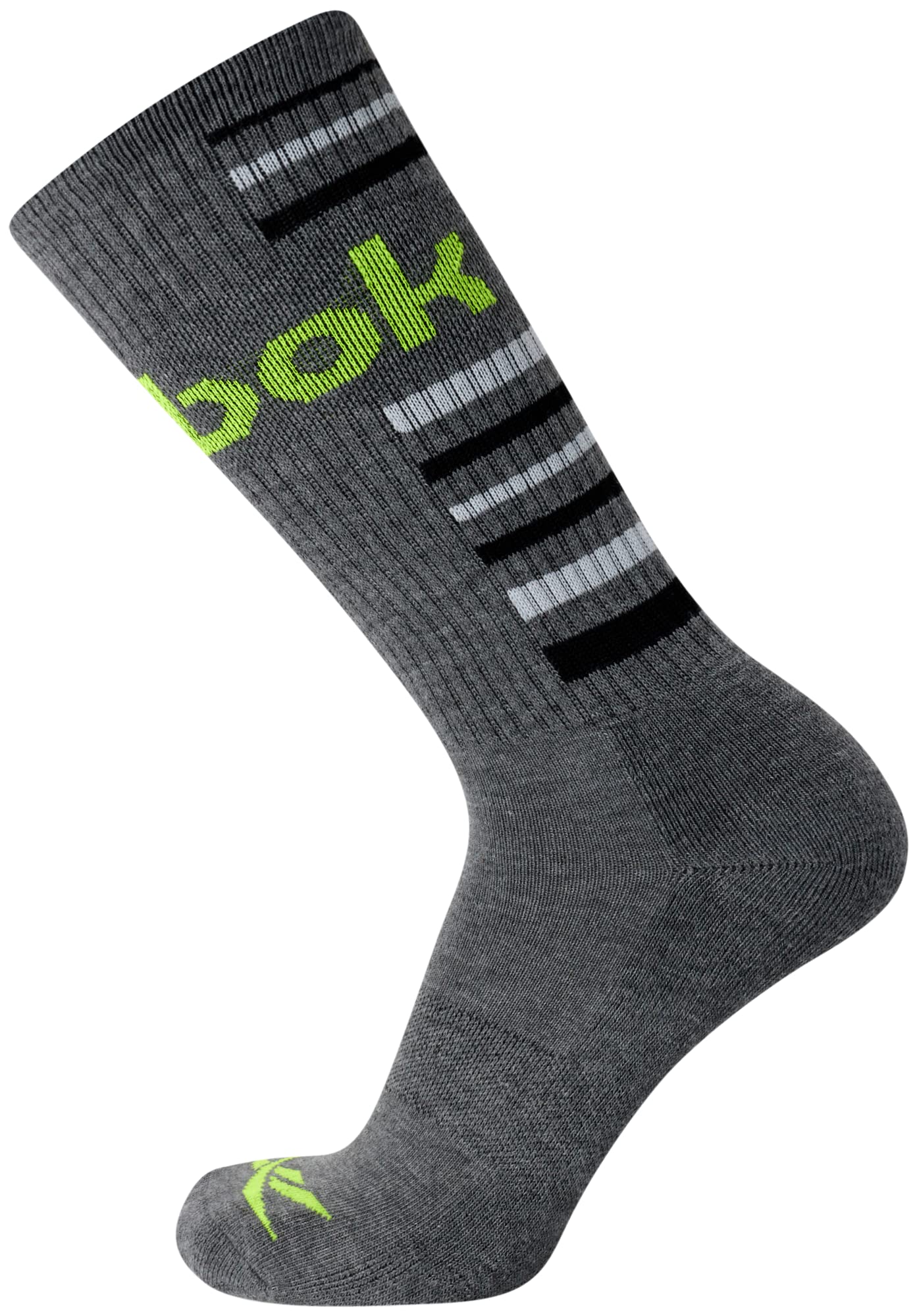 Reebok Men's Crew Socks - 10 Pack Mid-Calf Performance Cushion Comfort Crew Socks - Athletic Socks for Men (6-12.5), Size 6-12.5, Grey Assorted