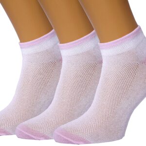 3 Pack Unisex Ultra Thin Breathable Dry Fit Low Cut Running Ankle Socks black white grey color (White/Pink, Shoe Sizes 6-12 US/Socks Sizes 10-13)