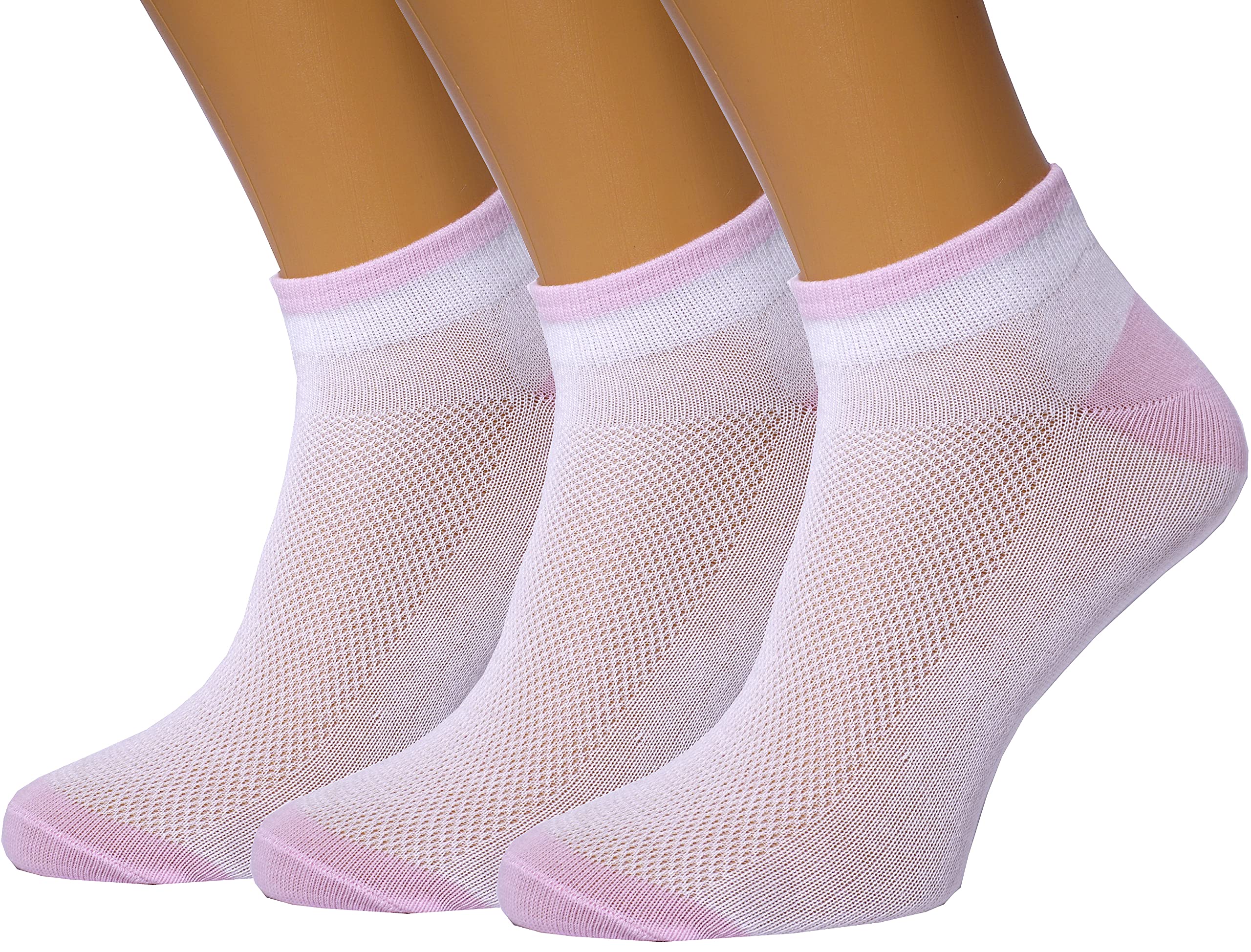 3 Pack Unisex Ultra Thin Breathable Dry Fit Low Cut Running Ankle Socks black white grey color (White/Pink, Shoe Sizes 6-12 US/Socks Sizes 10-13)