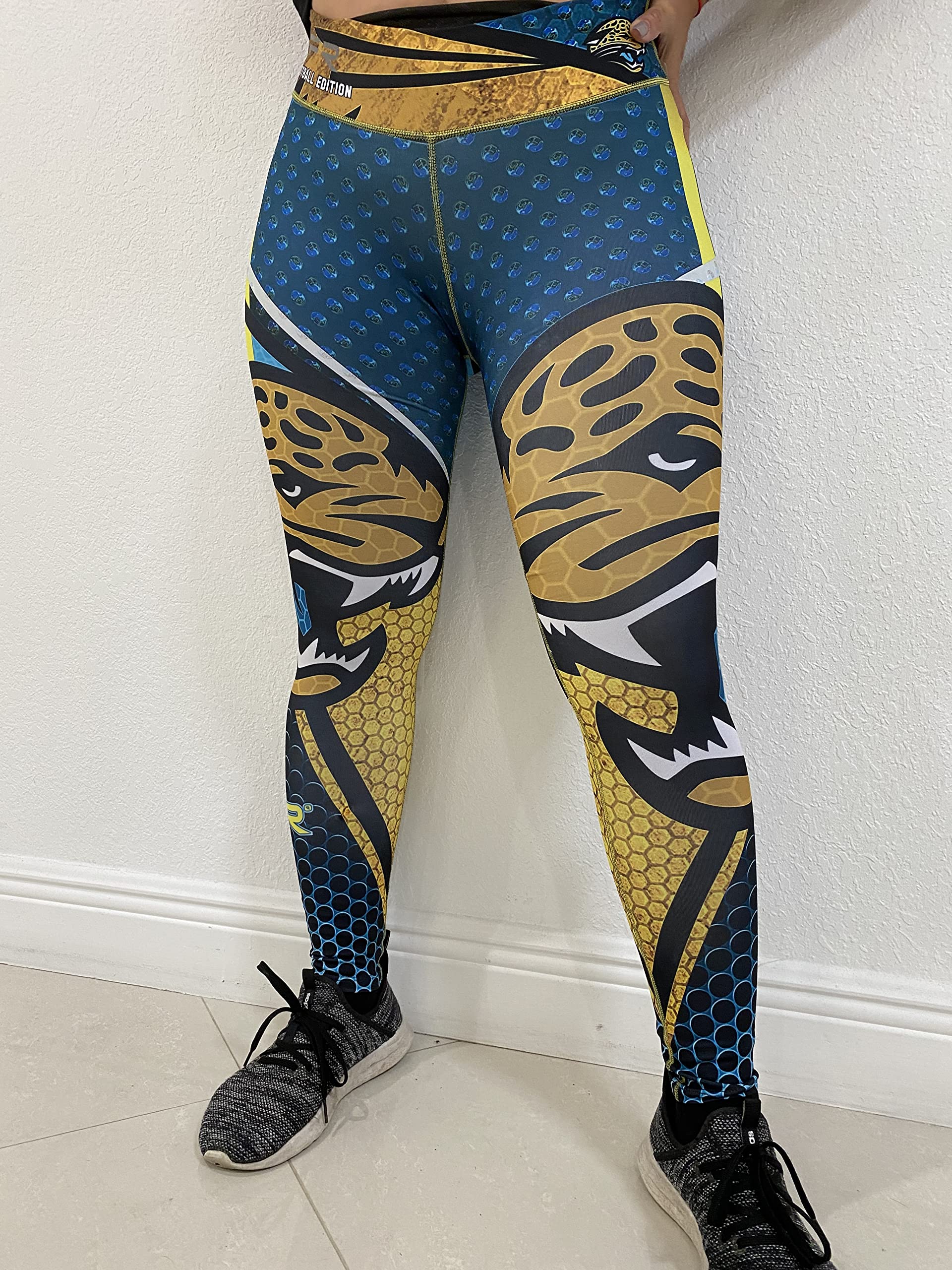 FP Football Leggings for Women Teens, Unisex Leggings, Fiber Colombia Leggings Fitness Workout Running Printed Pants JV Jaguars