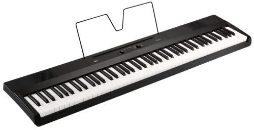 Korg 88 Portable Digital Piano with Semi-Weighted Keys and Built-in Speakers, with Sustain Pedal, Music Stand, and Power Supply (LIANO),Black