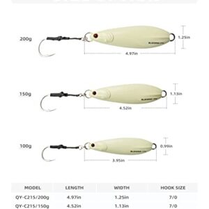 BLUEWING Fishing Lures Saltwater Jigging Lures Vertical Jigs for Saltwater Fish Slow Fall Pitch Sinking Lead Fishing Bait with Hook 150g White