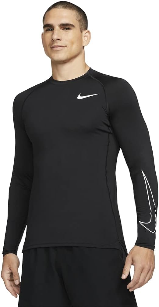 Nike Pro Dri-Fit Men's Slim Fit Long-Sleeve Top (Black, Large)