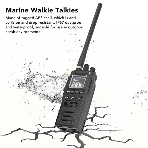 Handheld CB Transceiver, Low Noise Marine Two Way Radios Low Power Consumption IP67 Waterproof Strong Signal Reception Rugged for Boat US Plug