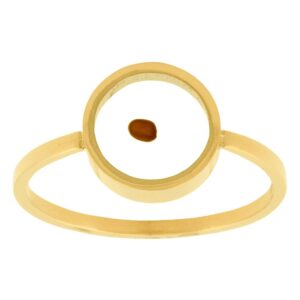 Circle Shaped Mustard Seed Ring for LDS and Christian Women of Faith in Silver and Gold with Mustard Seed Encased LDS Rings and Jewelry (Gold, 7)