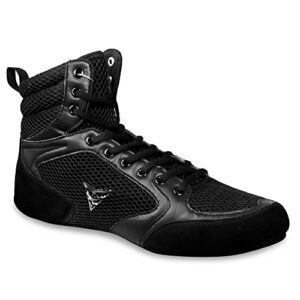 CORE Wrestling Shoes Mat Ace - Lightweight Martial Arts Boxing Shoes - Weightlifting Shoes for deadlift - for Men and Women Black