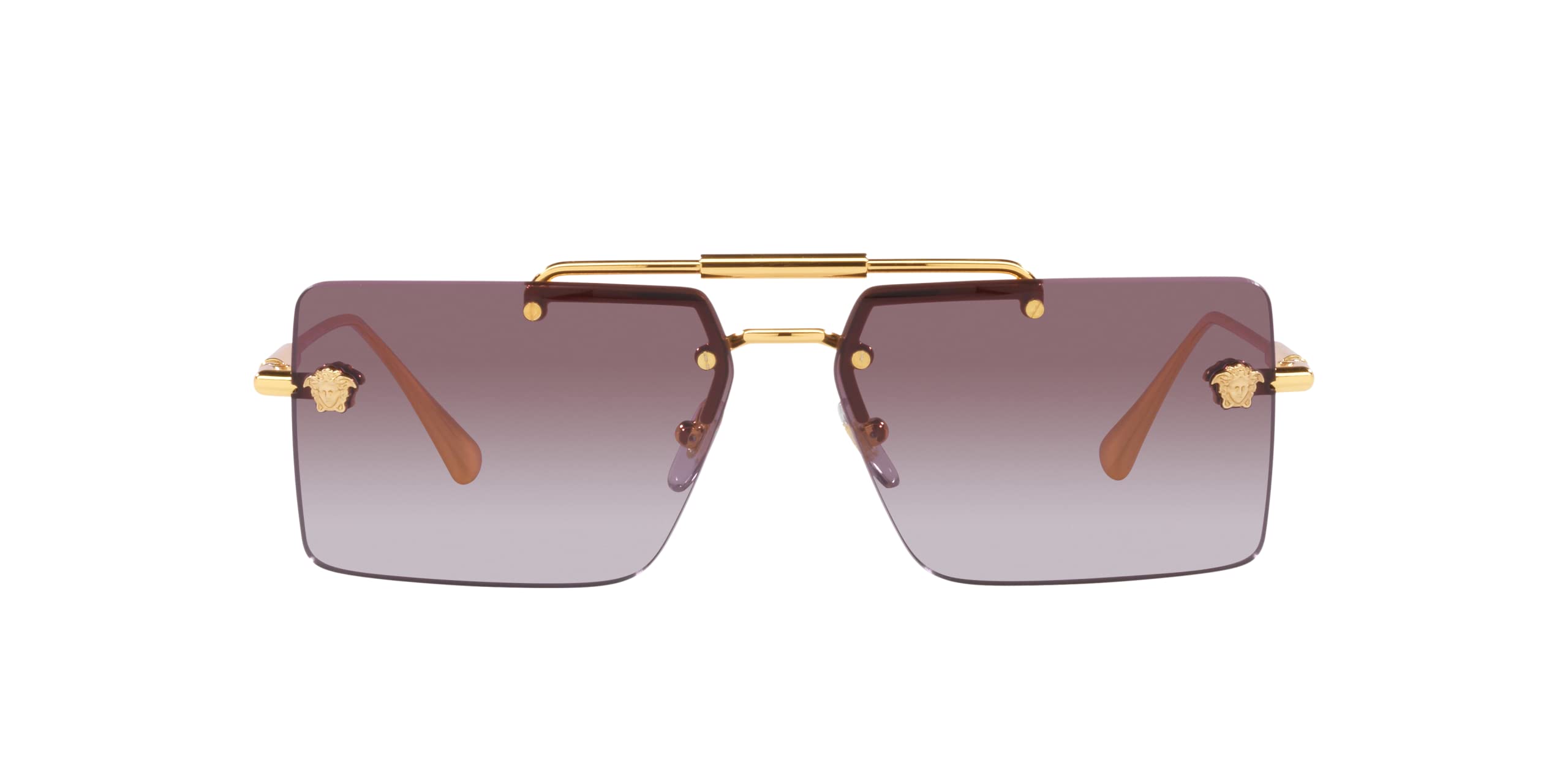 Versace Woman Sunglasses Gold Frame, Violet Gradient Lenses, 60MM