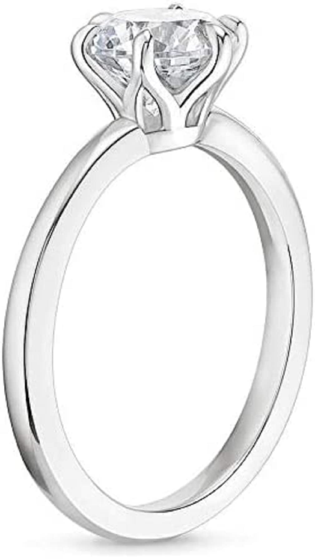 Moissanite World 5 CT Moissanite Oval Engagement Ring Set, Wedding Ring Bridal Set in Sterling Silver, Colorless Moissanite, VVS1 Clarity, Prong Set for Her (6)