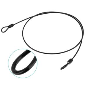 Outdoor Travel Security Cable Lock, Cycling Sports Internal Steel Wire and External Plastic Security Loop Cable bike Scooter Lock (Black)