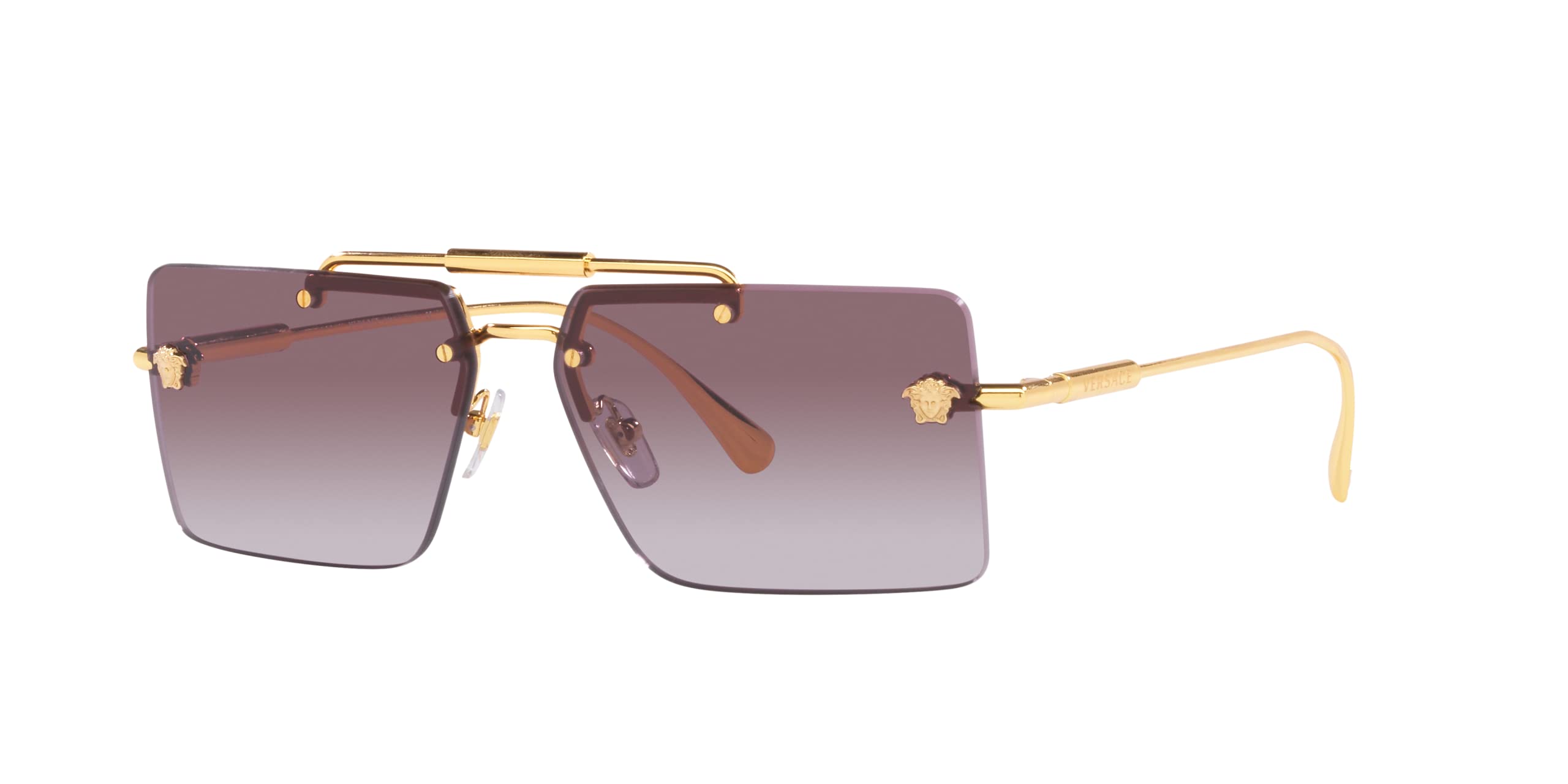 Versace Woman Sunglasses Gold Frame, Violet Gradient Lenses, 60MM