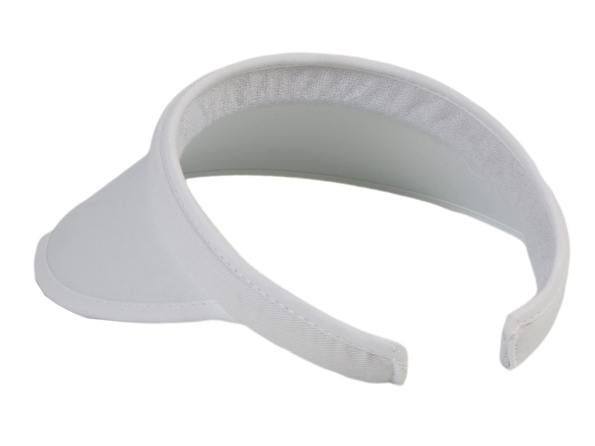 TopHeadwear Sports Cotton Twill Clip-On Visor 3.5 Inch Wide Brim, White