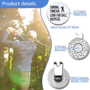 GEYGIE Swing Swear Look for Ball Repeat Golf Ball Marker with Magnetic Hat Clip, Funny Golf Accessories Gifts for Men Women, Golf Gifts for Men Woman, Birthday Gifts for Golf Fan (GHC059)