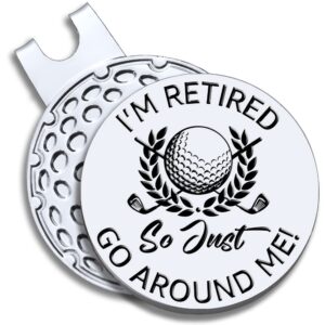 GEYGIE I'm Retired Golf Ball Marker with Magnetic Hat Clip, Funny Golf Accessories Gifts for Men Women, Golf Gifts for Men Woman, Retired Gift for Men Woman Golf Fan, Golf Novelty Gift