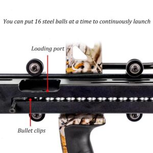 Compound Bow Steel Ball Track Launcher 20-70lbs Composite/Recurve Bow Assistant ，Stores up to 16 15mm Steel Balls，Single/Double Launch