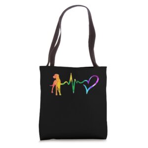 great dane heartbeat vintage colorful for dog owner tote bag