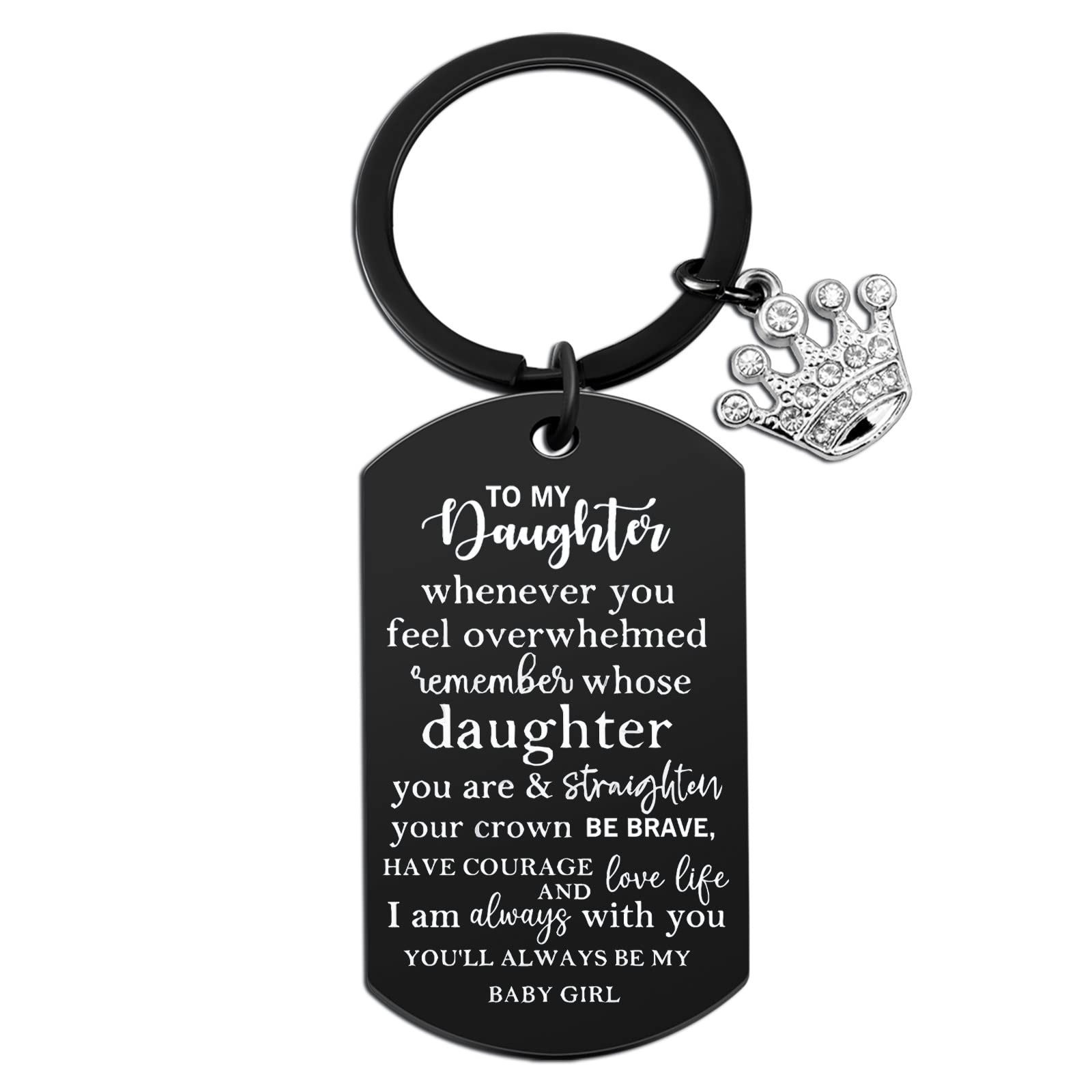 Daughter Gift From Mom Dad To My Badass Daughter Keychain Valentines Day Gifts for Daughters Birthday Gift For Step Daughter Her From Mother Father Mothers Day Gift